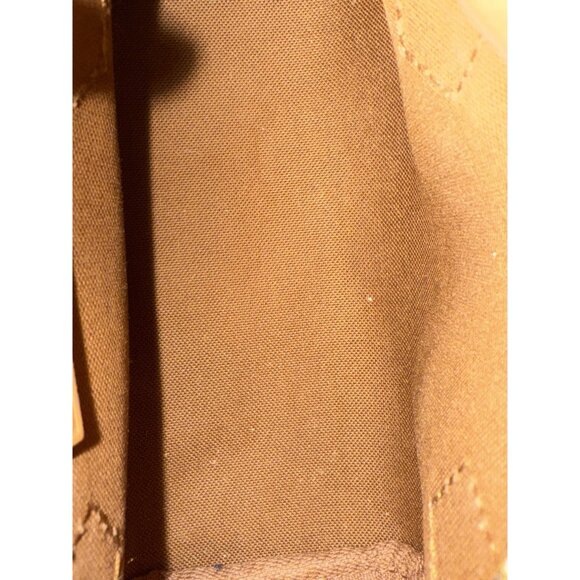 Louis Vuitton Monogram Mini Handbag Brown Leather Canvas Gold Hardware - Picture 15 of 16
